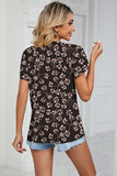 Floral V-Neck Short Sleeve T-Shirt