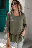 Frill Trim Round Neck Blouse