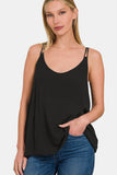 Zenana Woven Double Spaghetti Strap V-Neck Cami