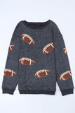 Sequin Football Patch Corduroy Sweatshirt