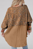 Textured Leopard Dropped Shoulder Blouse