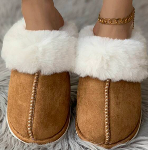 Sugar Beez Boutique - Fluffy Slip on Slippers: Large