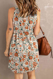 Printed Button Down Sleeveless Magic Dress