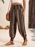 Tied Printed High Waist Pants