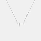 Zircon 925 Sterling Silver Cross Necklace