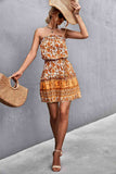 Bohemian Frill Trim Strapless Dress