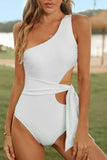 Cutout Tied One Shoulder Swimwear