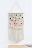 Contrast Leaf Fringe Macrame Wall Hanging