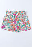 Floral Elastic Waist Shorts