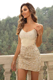 Sequin Spaghetti Strap Bodycon Dress