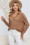 Lapel Collar Dropped Shoulder Blouse