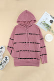 Drawstring Striped Dropped Shoulder Hoodie