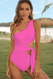 Cutout Tied One Shoulder Swimwear