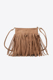 PU Leather Crossbody Bag with Fringe