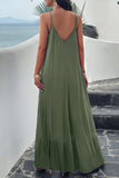 Backless Maxi Cami Dress with Pockets