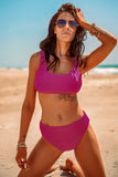 Scoop Neck Wide Strap Top and Bottom Swim Set