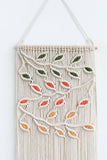 Contrast Leaf Fringe Macrame Wall Hanging