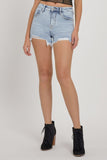 RISEN Full Size High Rise Rhinestone Strap Embellished Denim Shorts