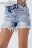 RISEN High Rise Acid Wash Denim Shorts