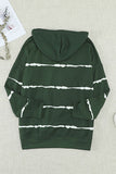 Drawstring Striped Dropped Shoulder Hoodie