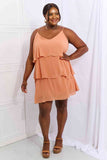 Culture Code By The River Full Size Cascade Ruffle Style Cami Dress in Sherbet