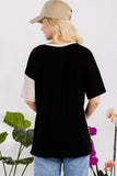 Celeste Full Size Rib Contrast Short Sleeve T-Shirt